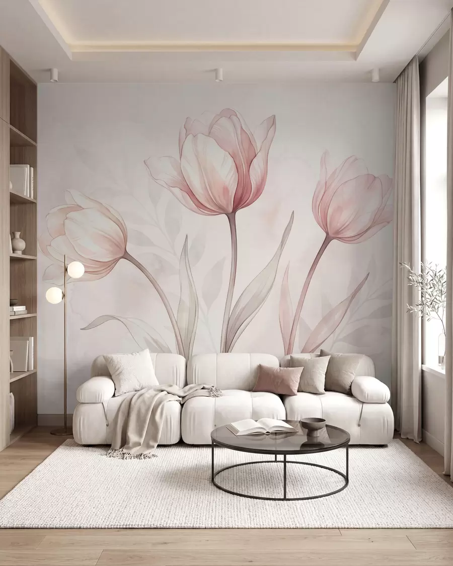 Fototapeta Delikatne tulipany w stylu akwarelowym w10005