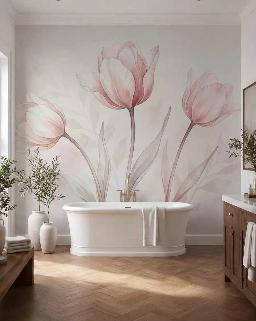 Fototapeta Delikatne tulipany w stylu akwarelowym w10005