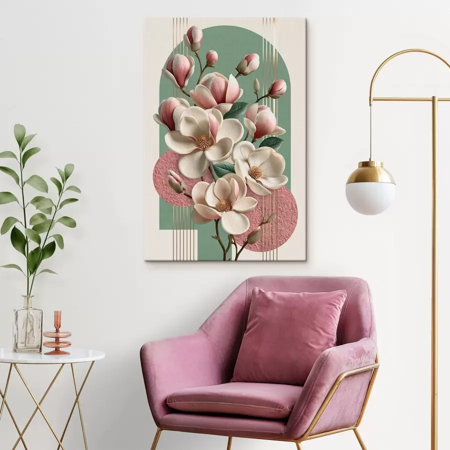 Obraz Abstrakcja z motywem magnolii  s50167