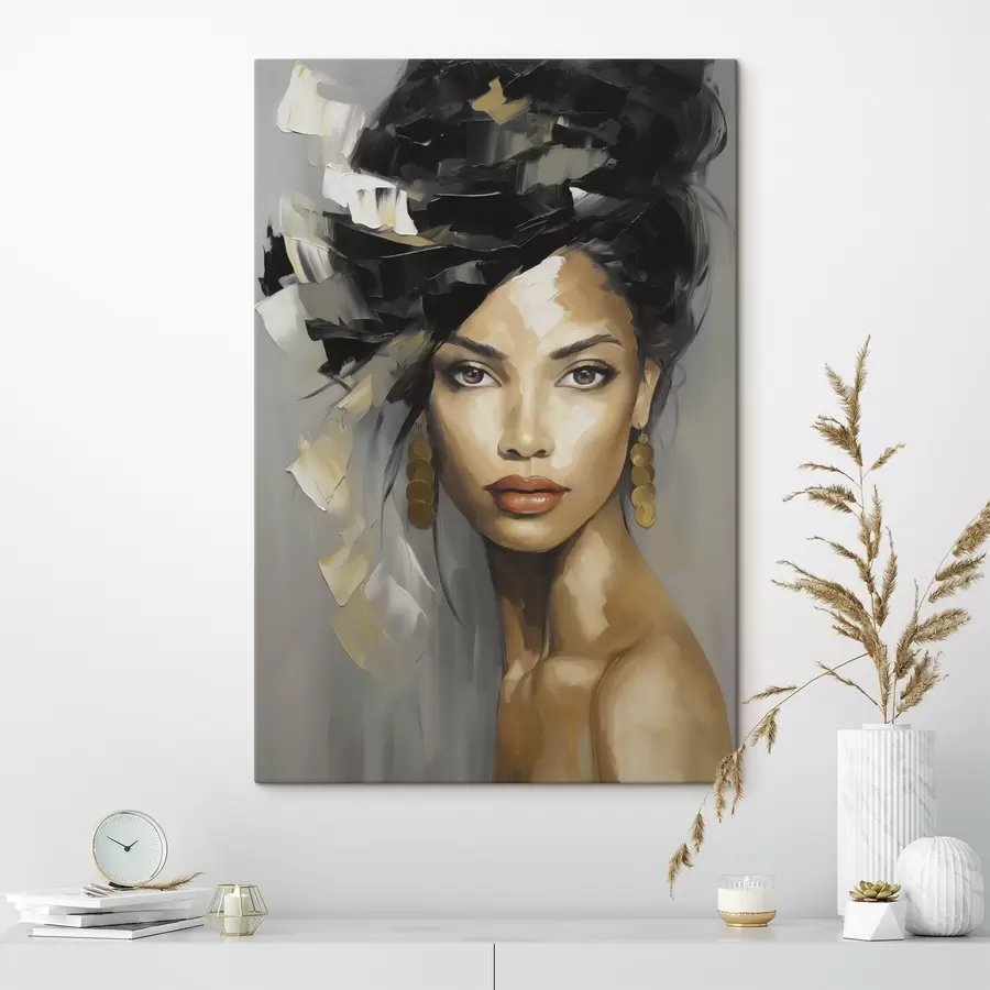 Obraz Abstrakcyjny portret kobiety, imitacja obrazu s50371