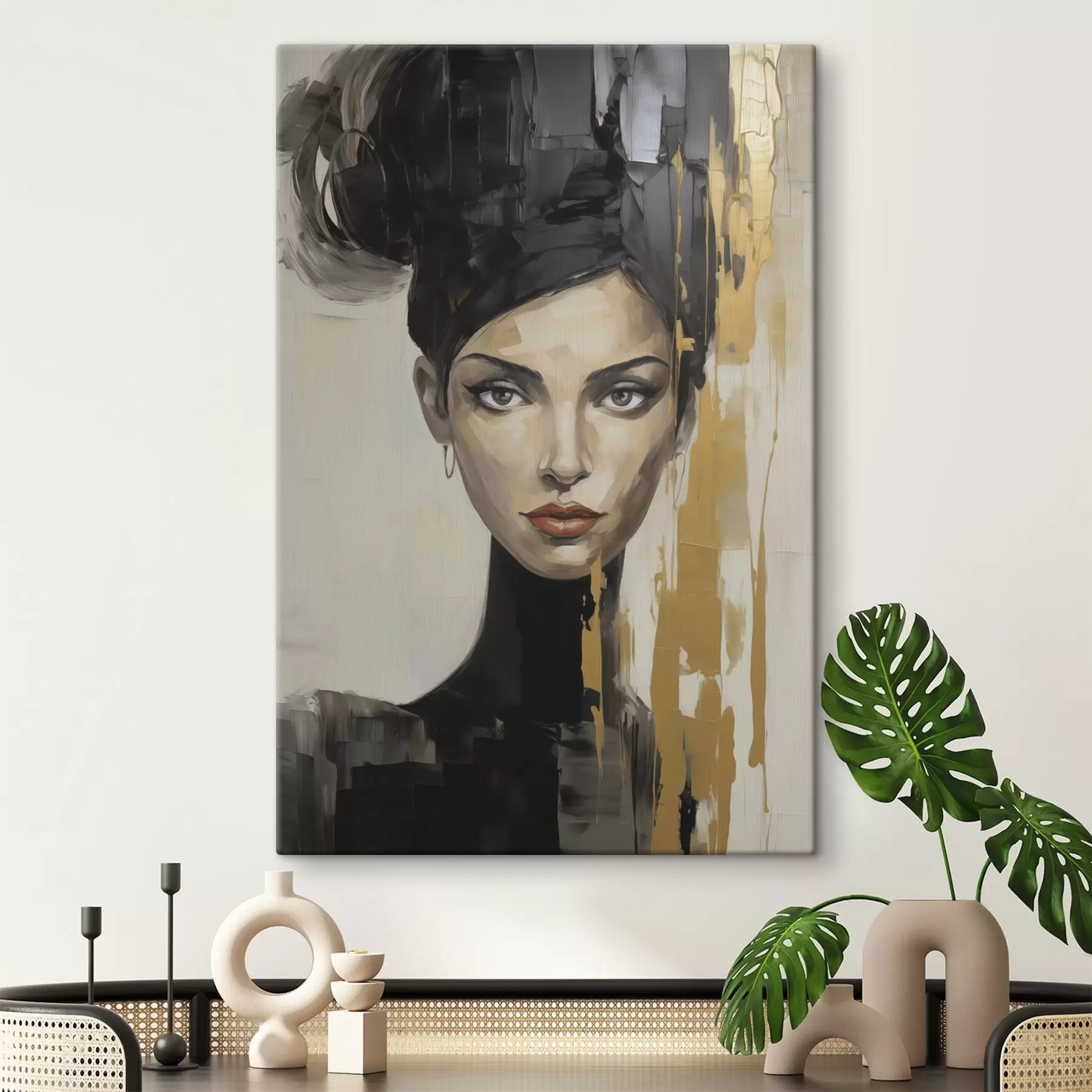 Obraz Abstrakcyjny portret kobiety, imitacja obrazu s50372