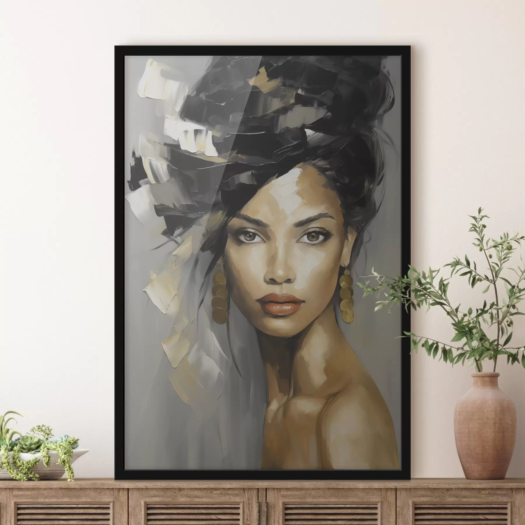 Fototapeta Abstrakcyjny portret kobiety, imitacja obrazu f50371
