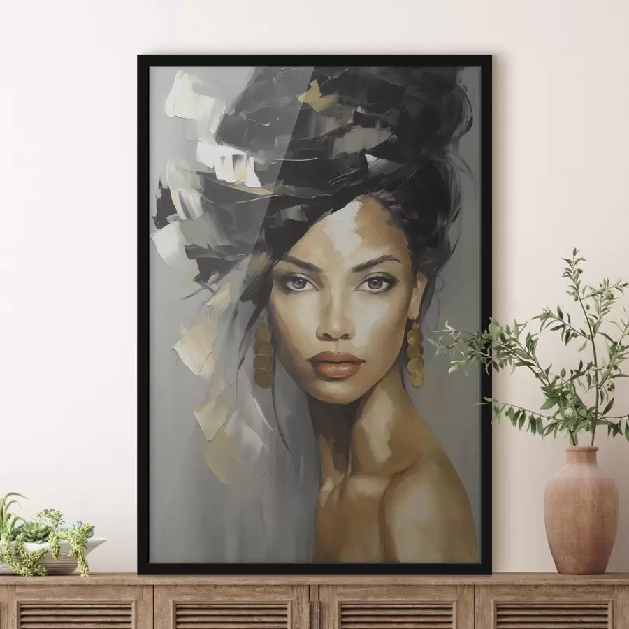 Fototapeta Abstrakcyjny portret kobiety, imitacja obrazu f50371