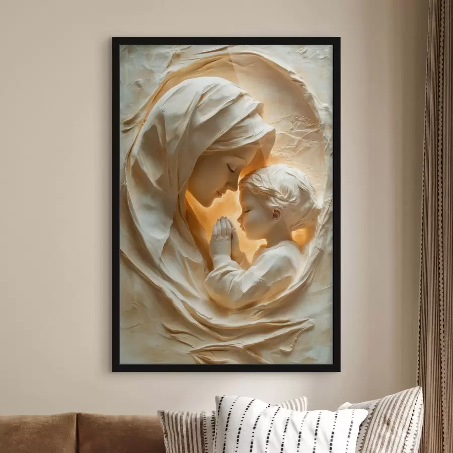 Fototapeta Kobieta i dziecko wśród lekko falujących, dekoracyjnych form f50433