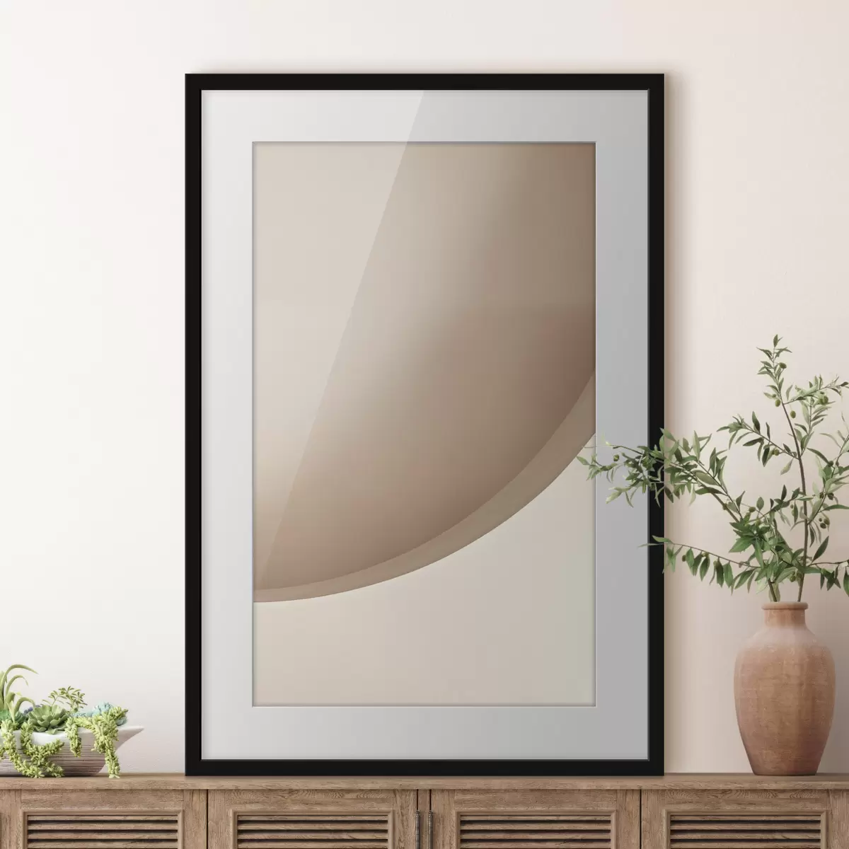 Plakat Piaskowa abstrakcyjna krzywa f50394