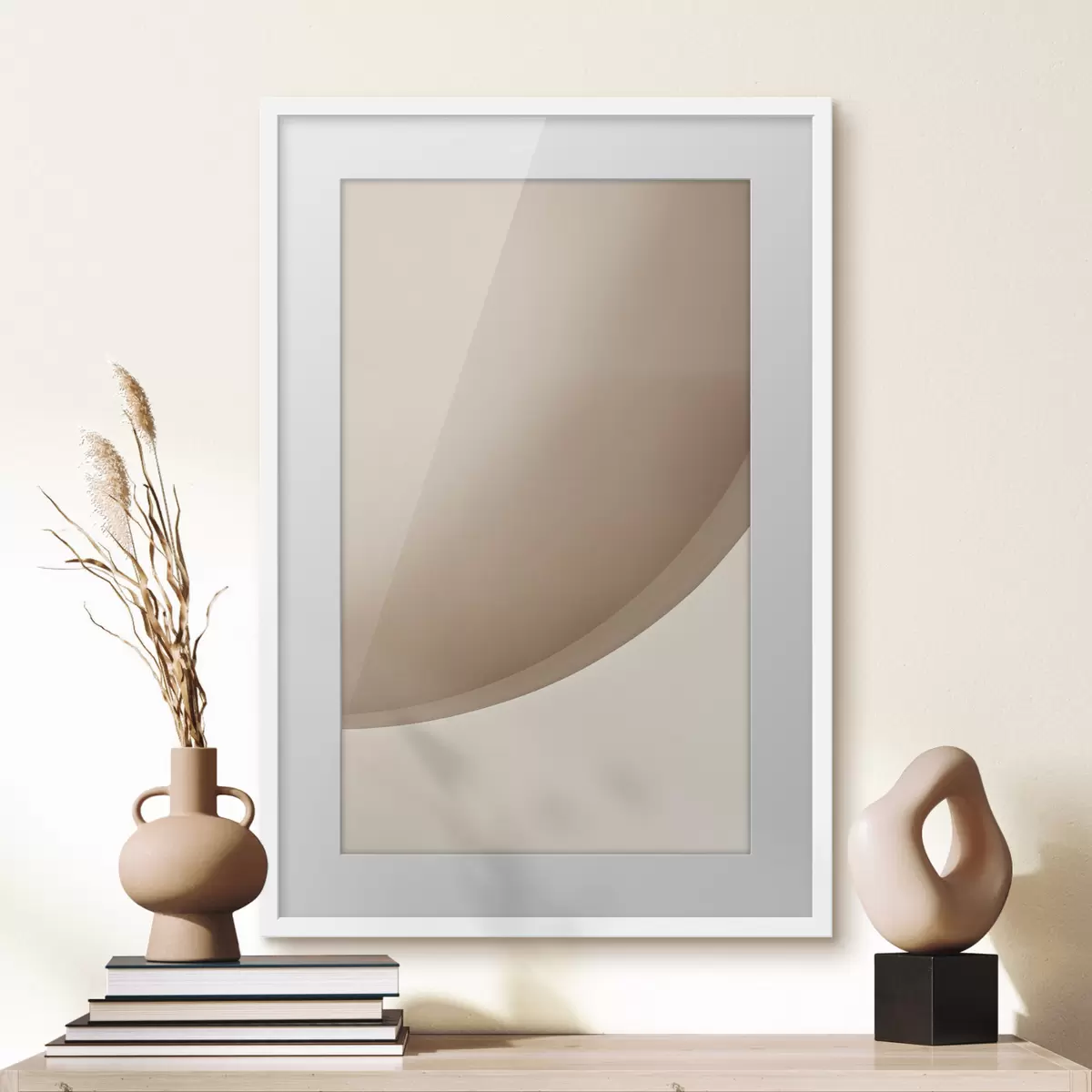 Plakat Piaskowa abstrakcyjna krzywa f50394