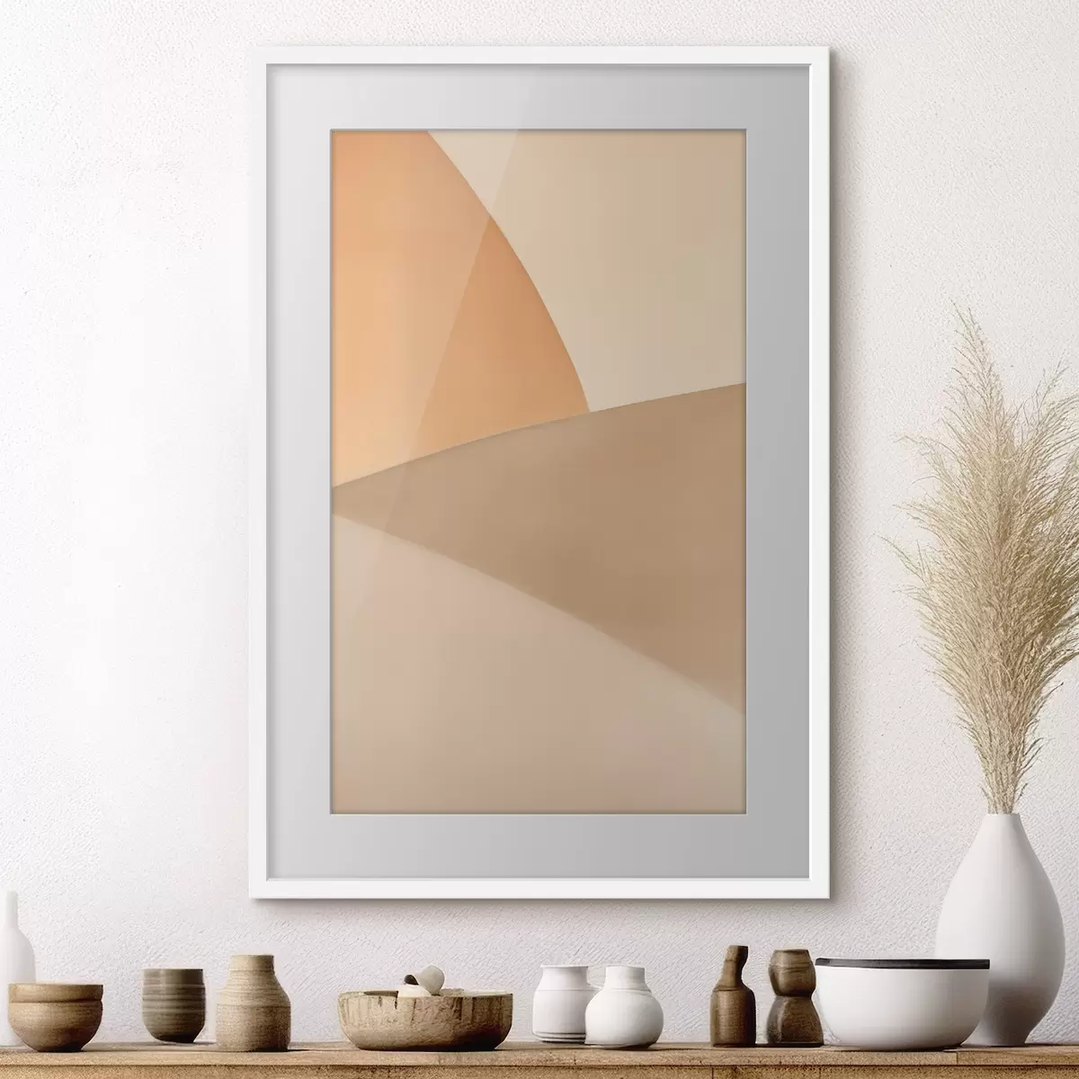 Plakat Delikatna beżowa geometria f50396