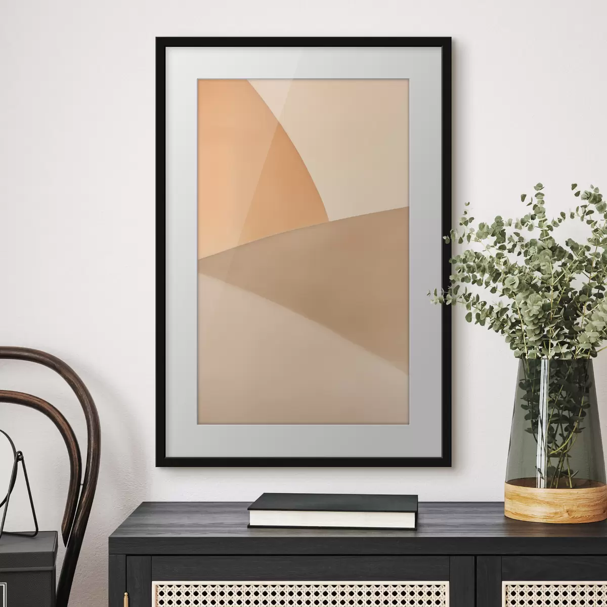 Plakat Delikatna beżowa geometria f50396
