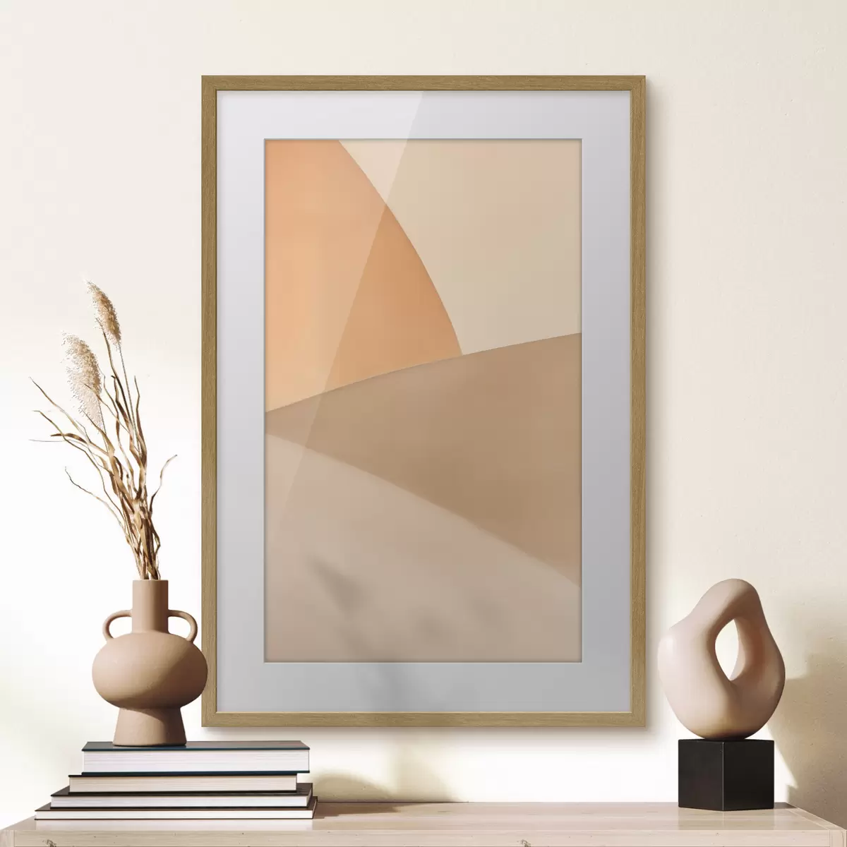 Plakat Delikatna beżowa geometria f50396