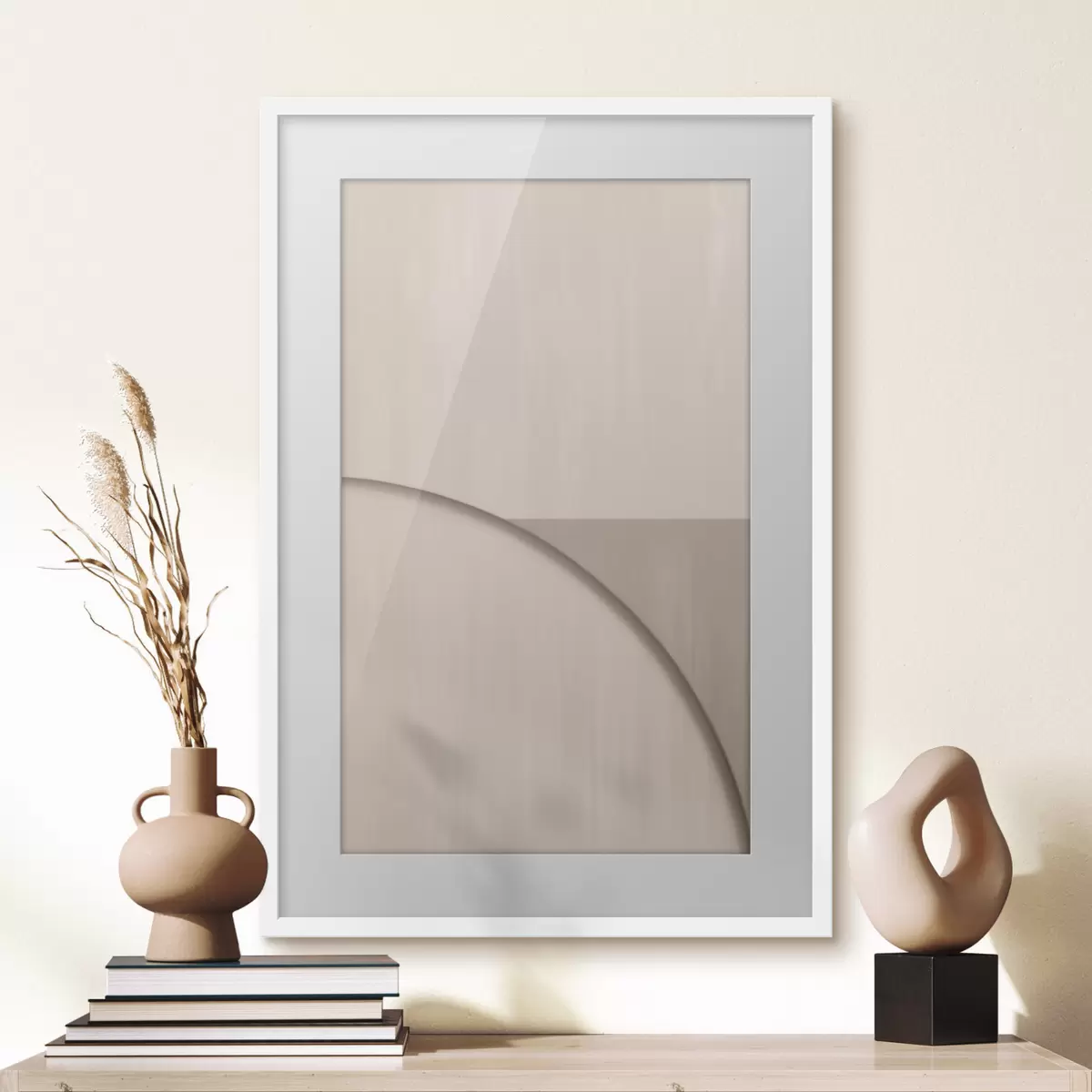 Plakat Minimalistyczna kompozycja w odcieniach beżu f50398