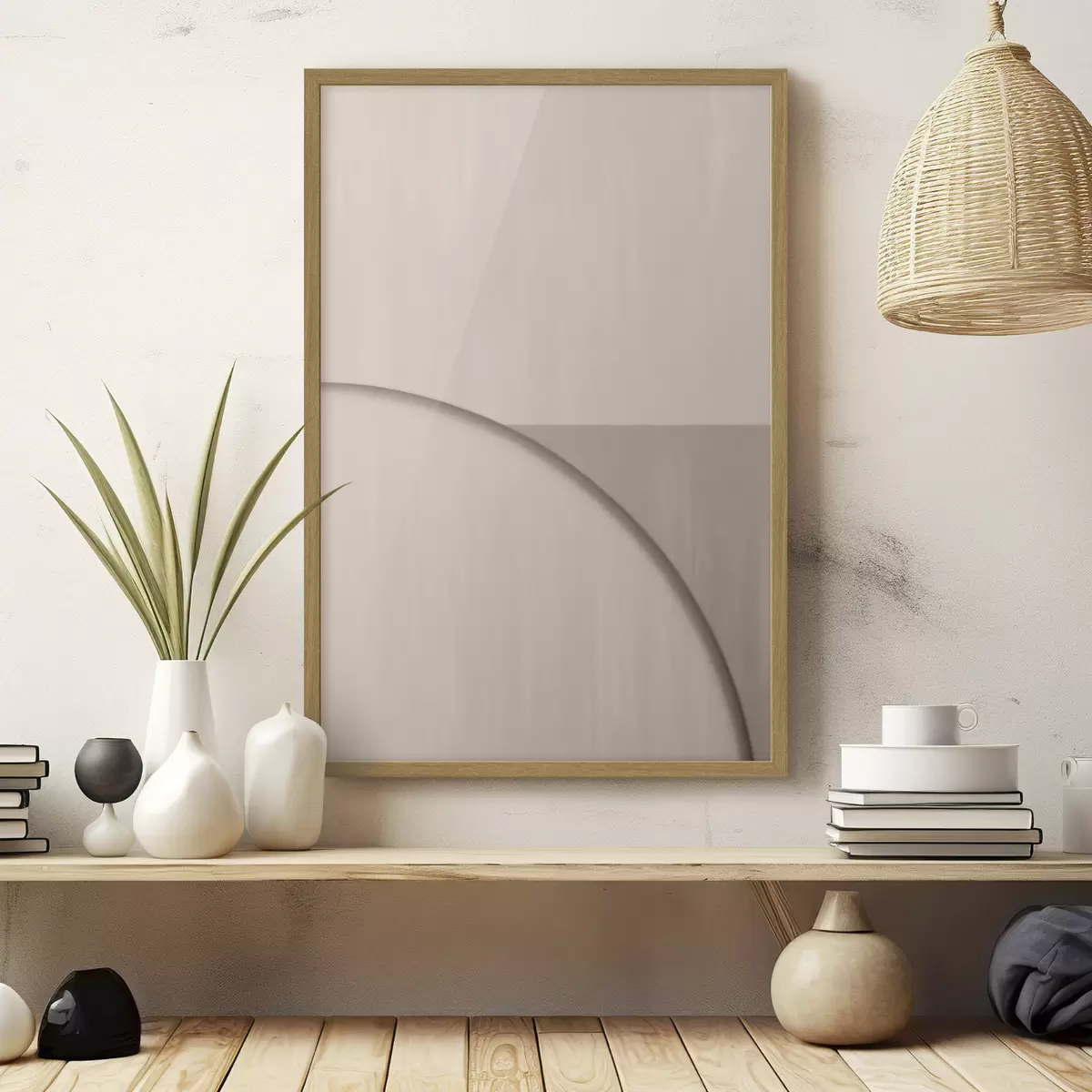 Plakat Minimalistyczna kompozycja w odcieniach beżu f50398