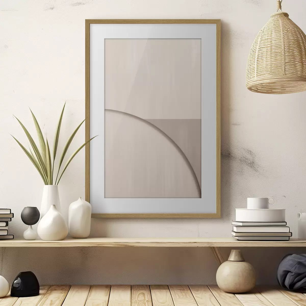 Plakat Minimalistyczna kompozycja w odcieniach beżu f50398