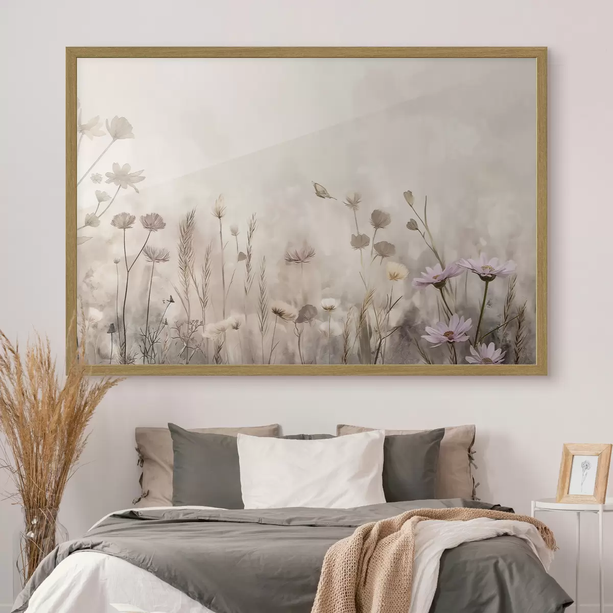 Plakat Delikatna łąka pełna polnych kwiatów f50403