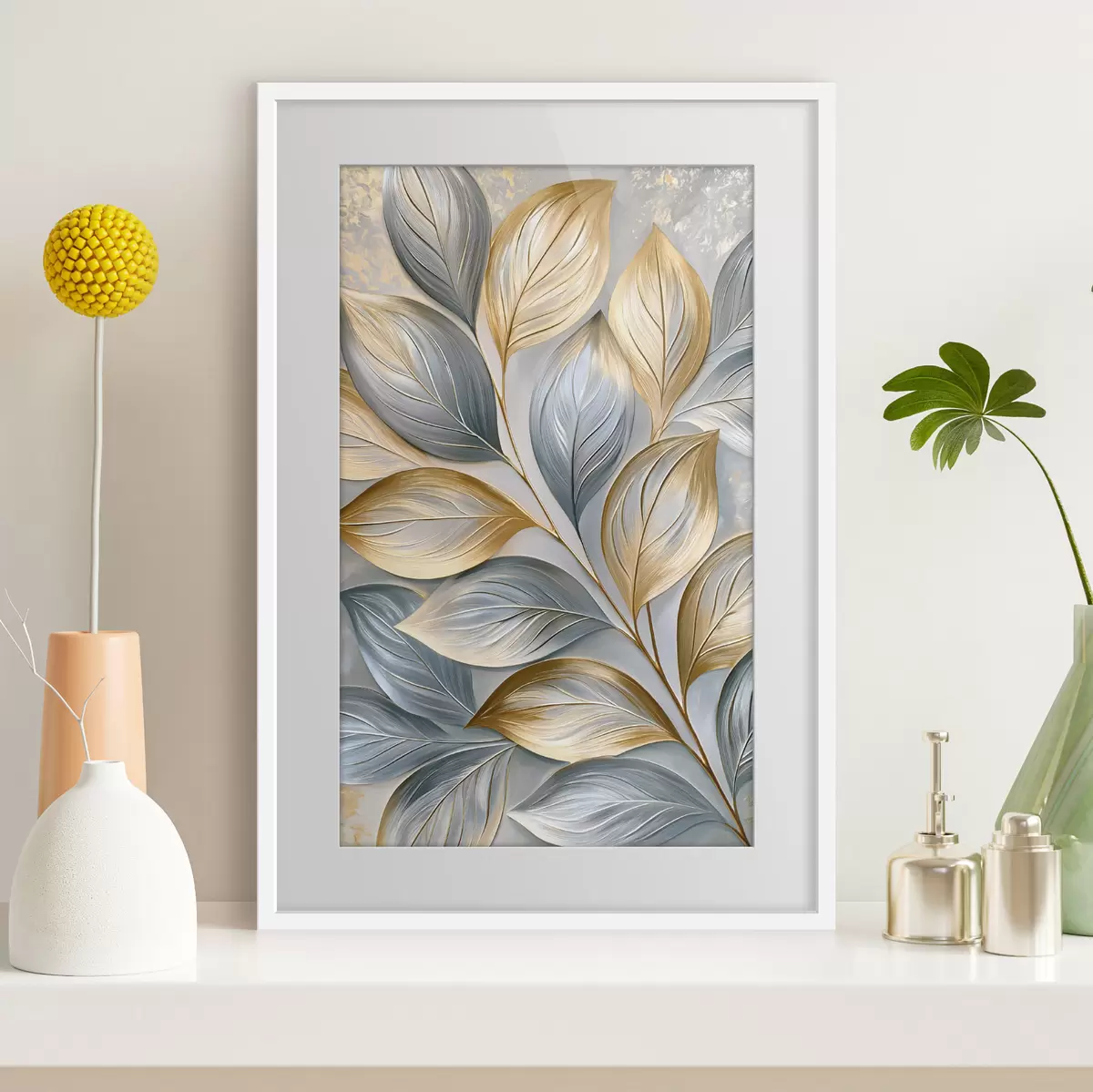 Plakat Malownicze liście w stylu obrazów olejnych f50484