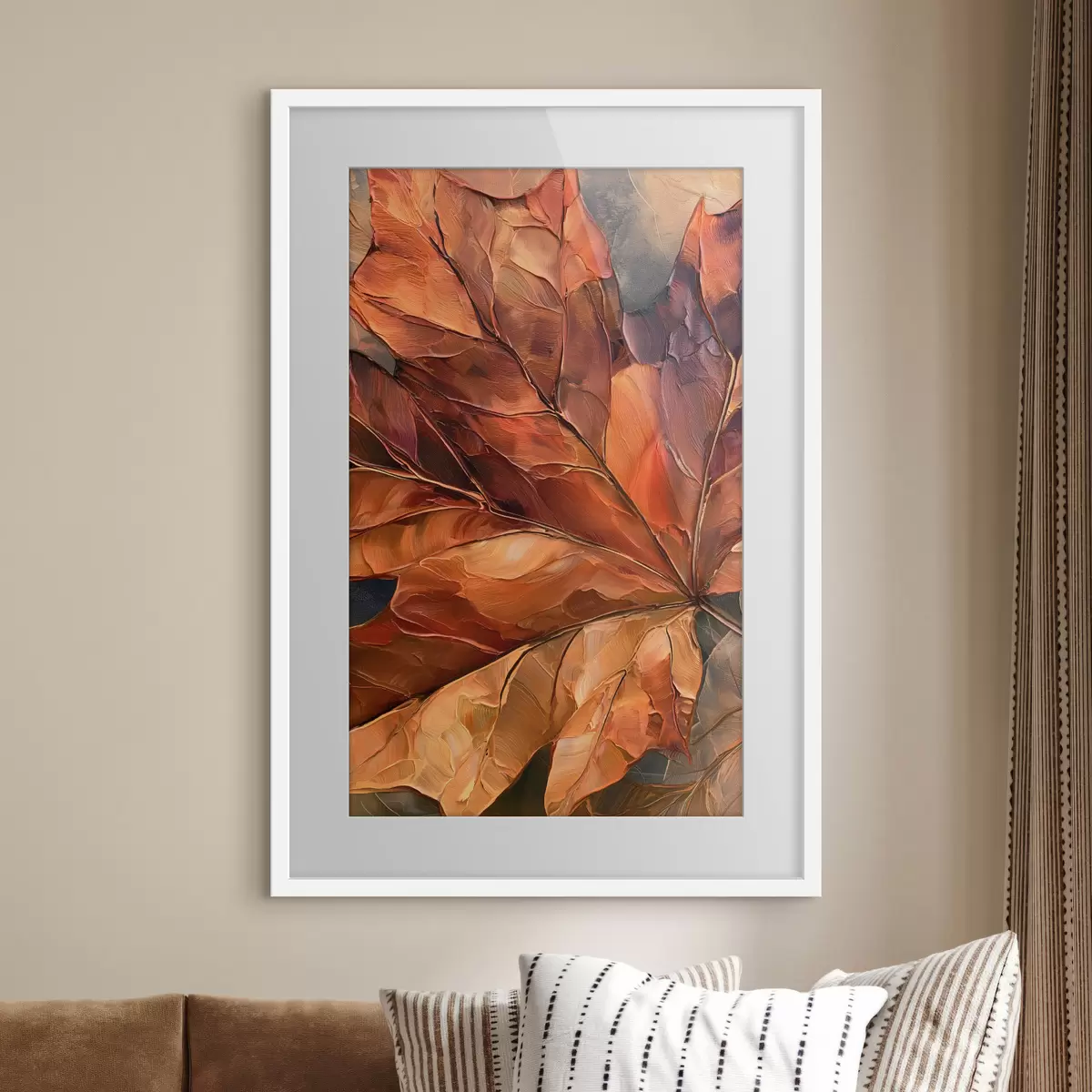 Plakat Duży jesienny liść klonu f50488