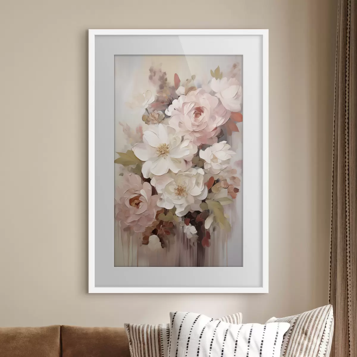 Plakat Abstrakcyjne kwiaty, imitacja obrazu f50676