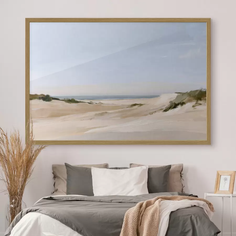 Fototapeta Trawy plażowe nad morzem w ciepłym świetle f50576