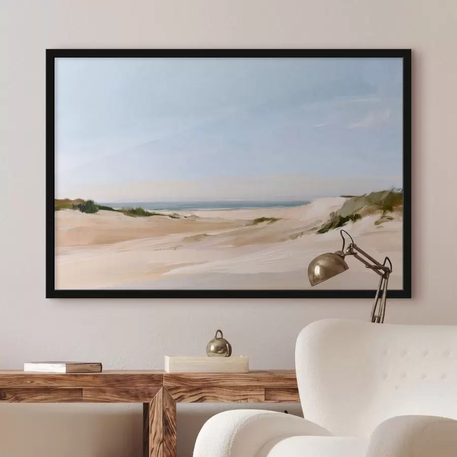 Fototapeta Trawy plażowe nad morzem w ciepłym świetle f50576