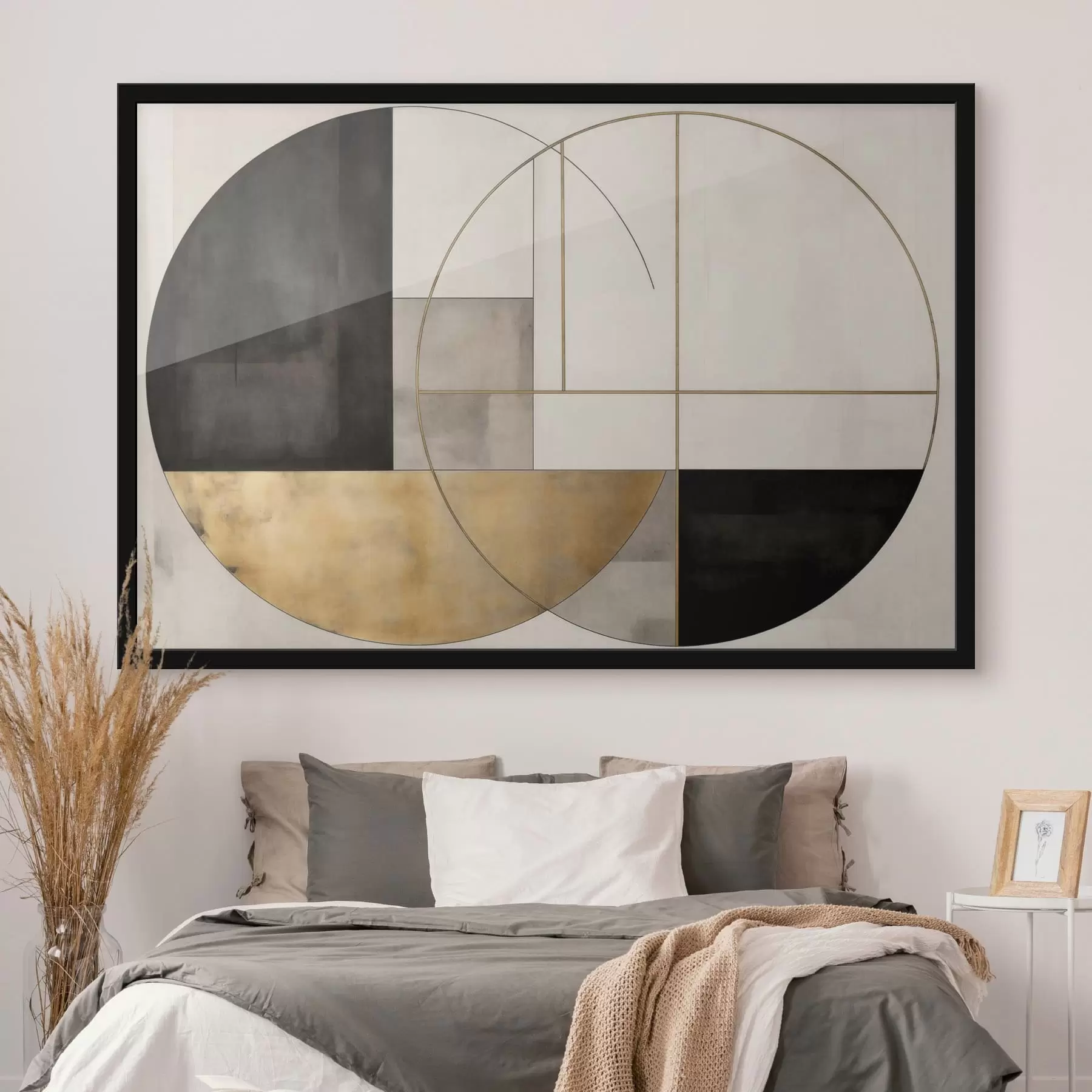 Fototapeta Geometryczne koła i prostokąty w neutralnych odcieniach f50595