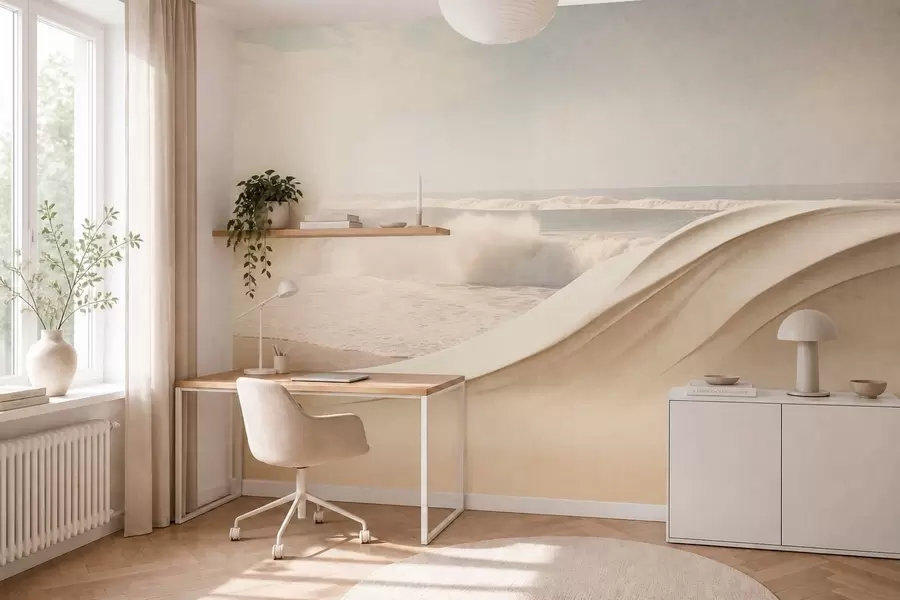 Fototapeta Fale oceaniczne wśród płynnych, piaszczystych form w05895
