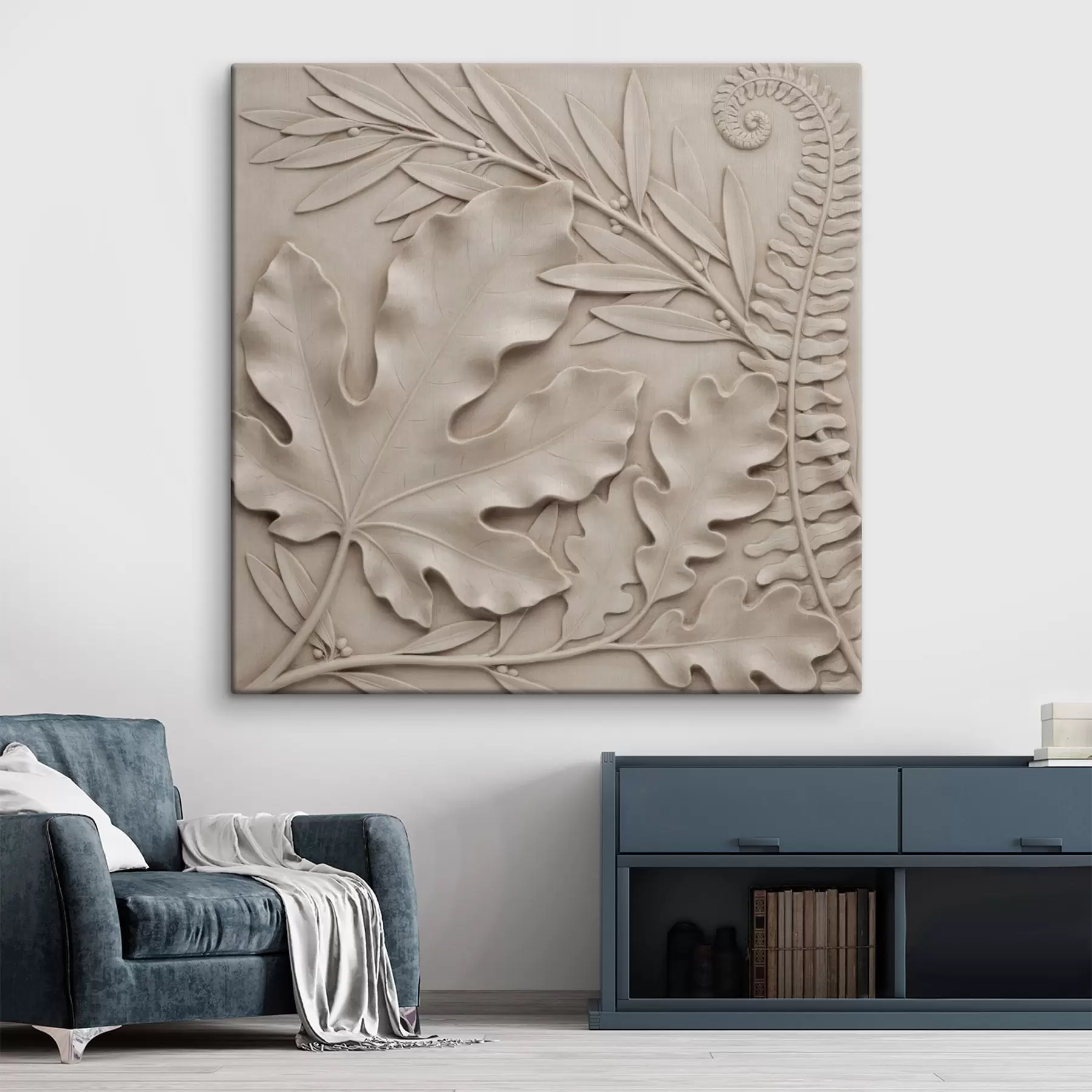 Obraz Relief paproci i monstery s50013