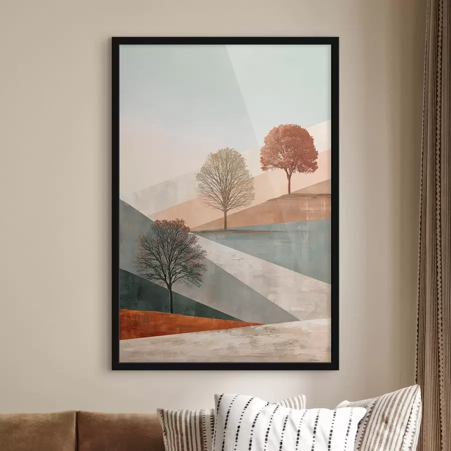 Fototapeta Abstrakcyjny pejzaż z drzewami f50570