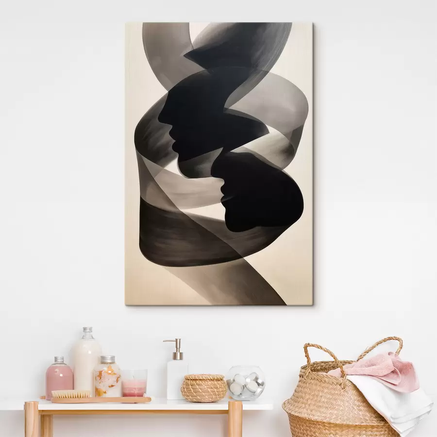 Obraz Abstrakcyjne sylwetki twarzy s50697