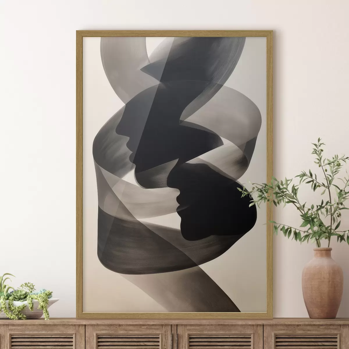 Plakat Abstrakcyjne sylwetki twarzy f50697