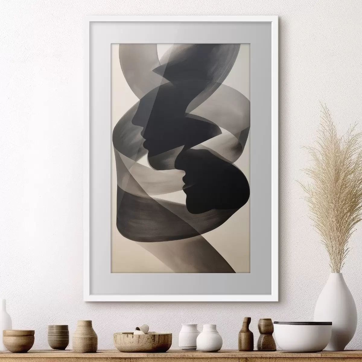 Plakat Abstrakcyjne sylwetki twarzy f50697