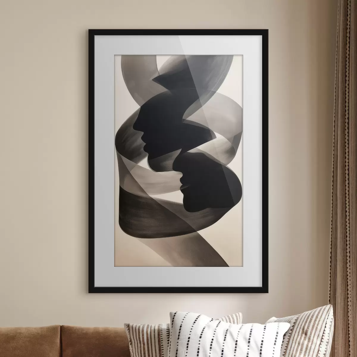 Plakat Abstrakcyjne sylwetki twarzy f50697
