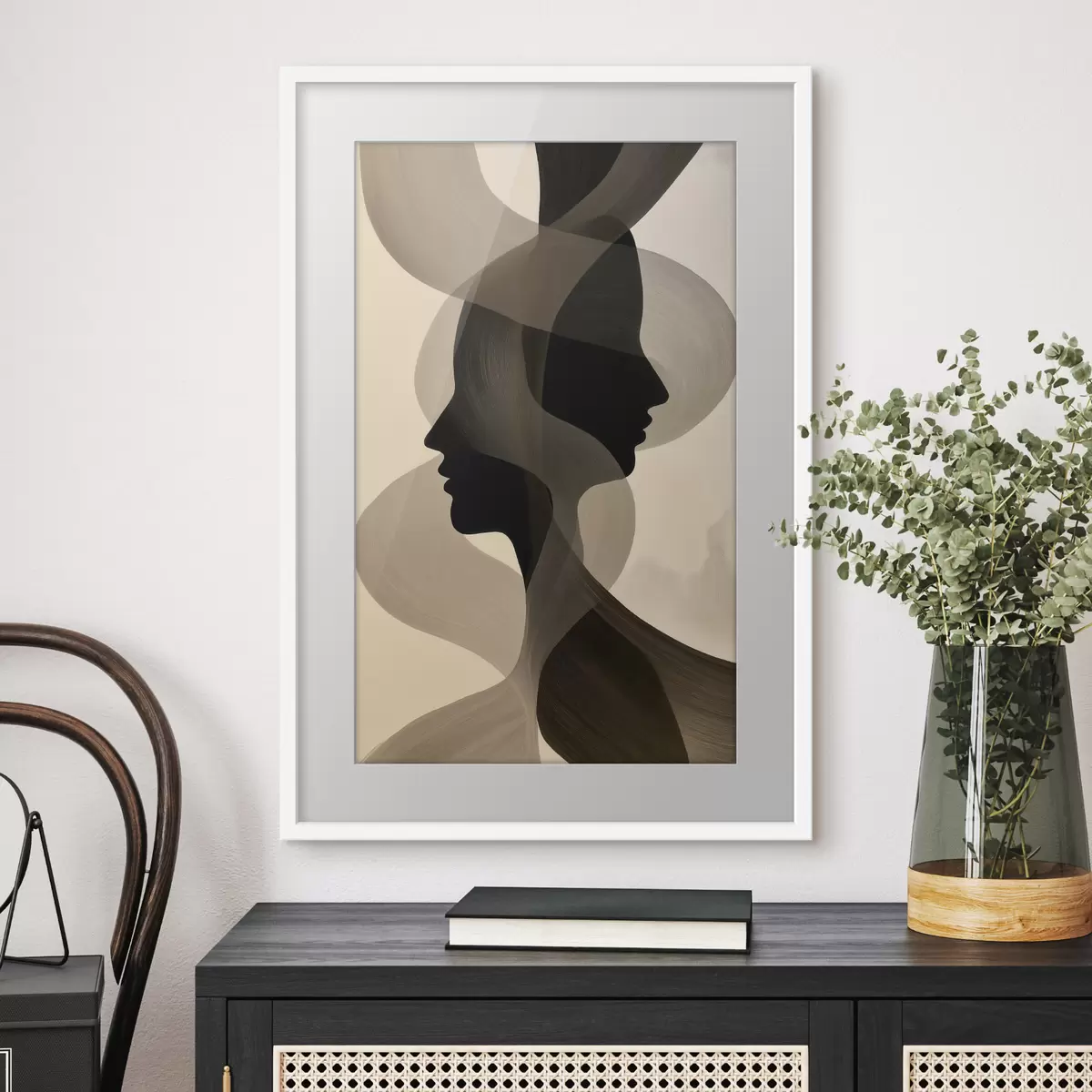 Plakat Abstrakcyjne sylwetki twarzy f50698