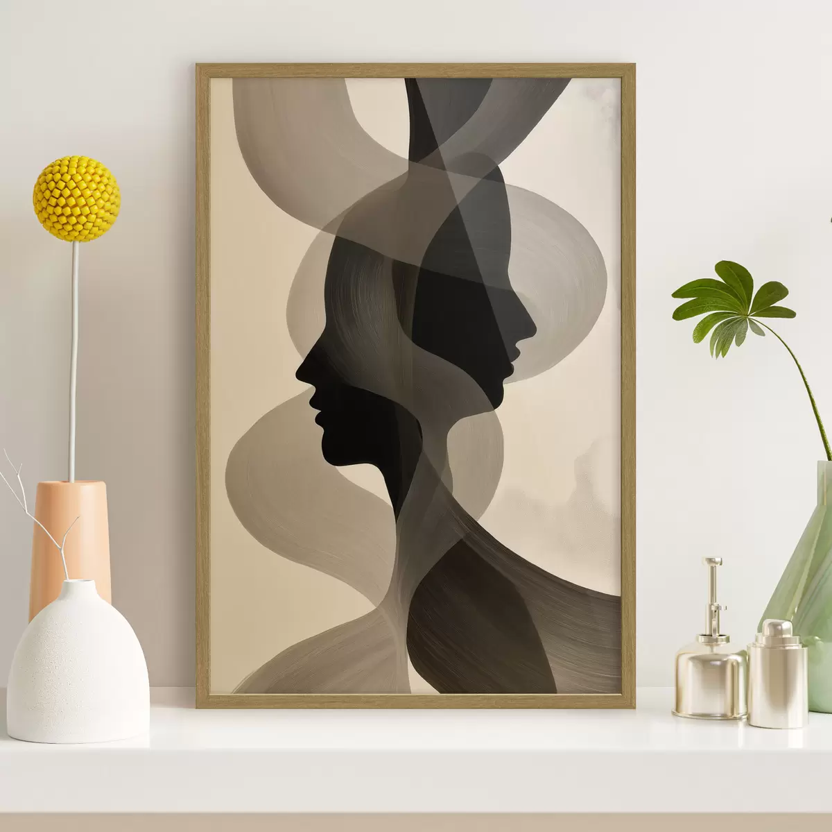 Plakat Abstrakcyjne sylwetki twarzy f50698