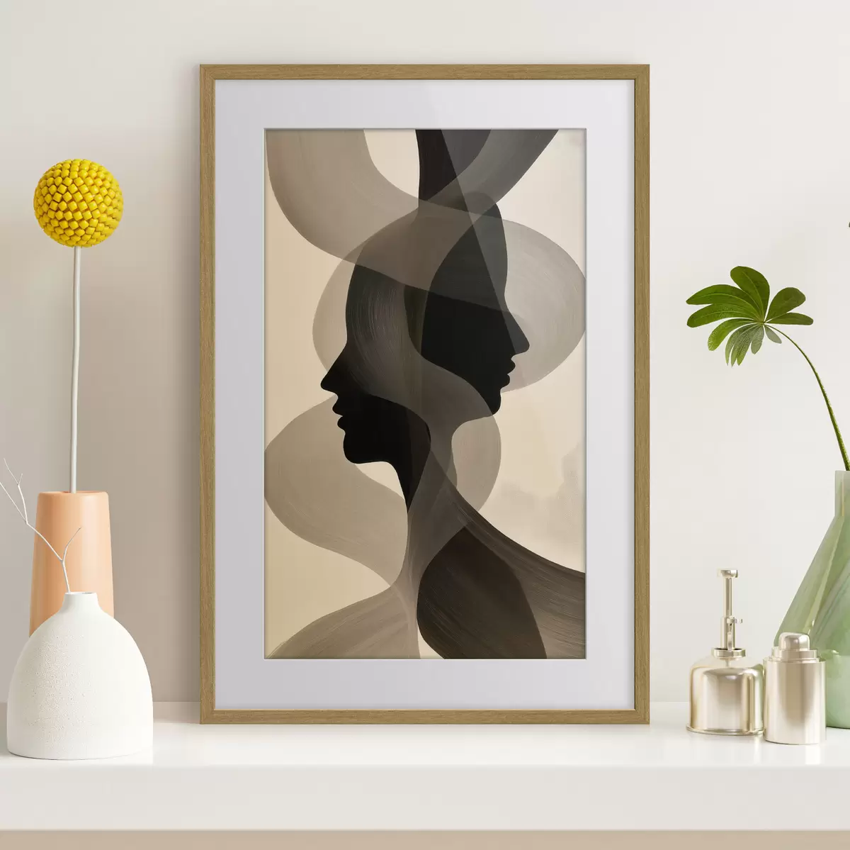 Plakat Abstrakcyjne sylwetki twarzy f50698