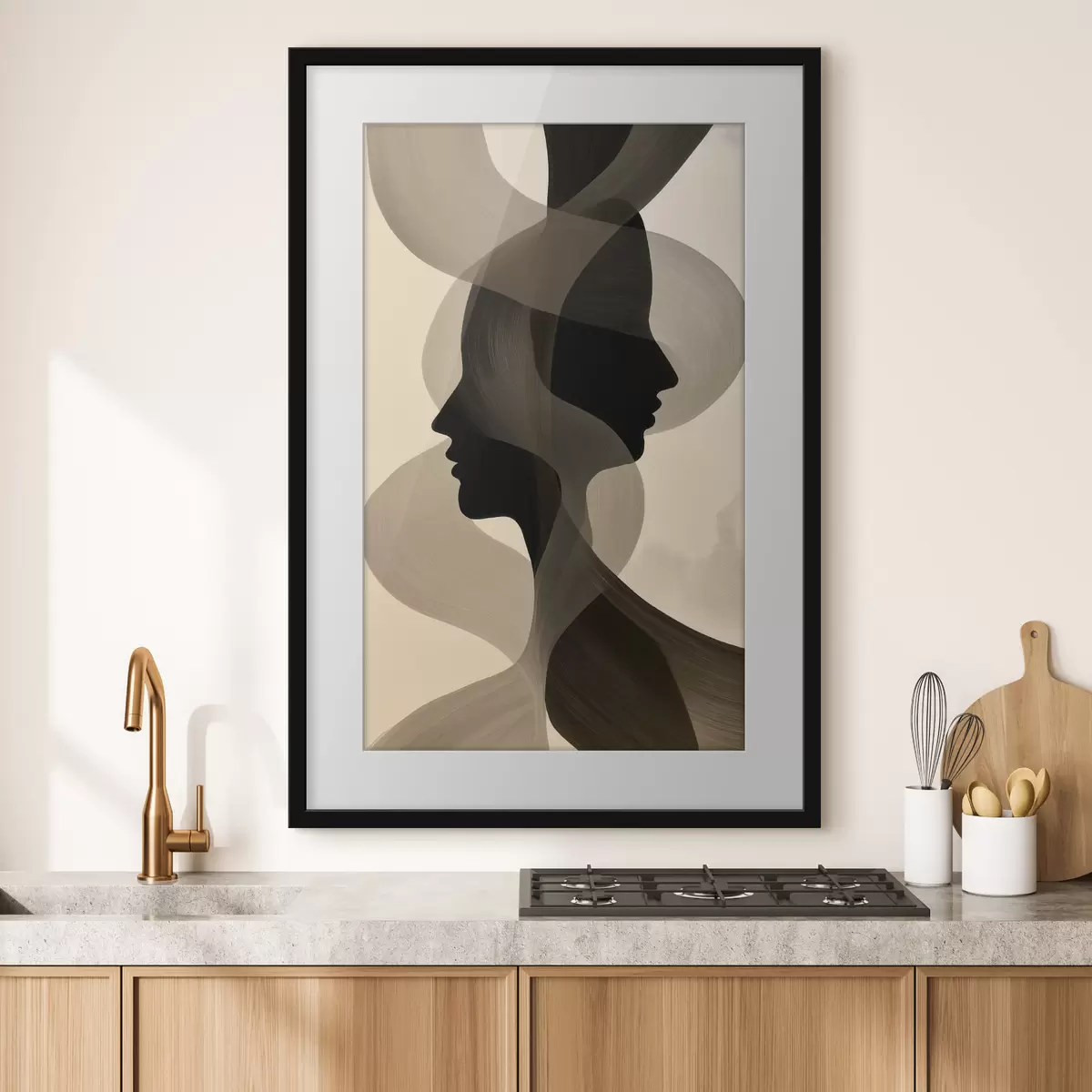 Plakat Abstrakcyjne sylwetki twarzy f50698