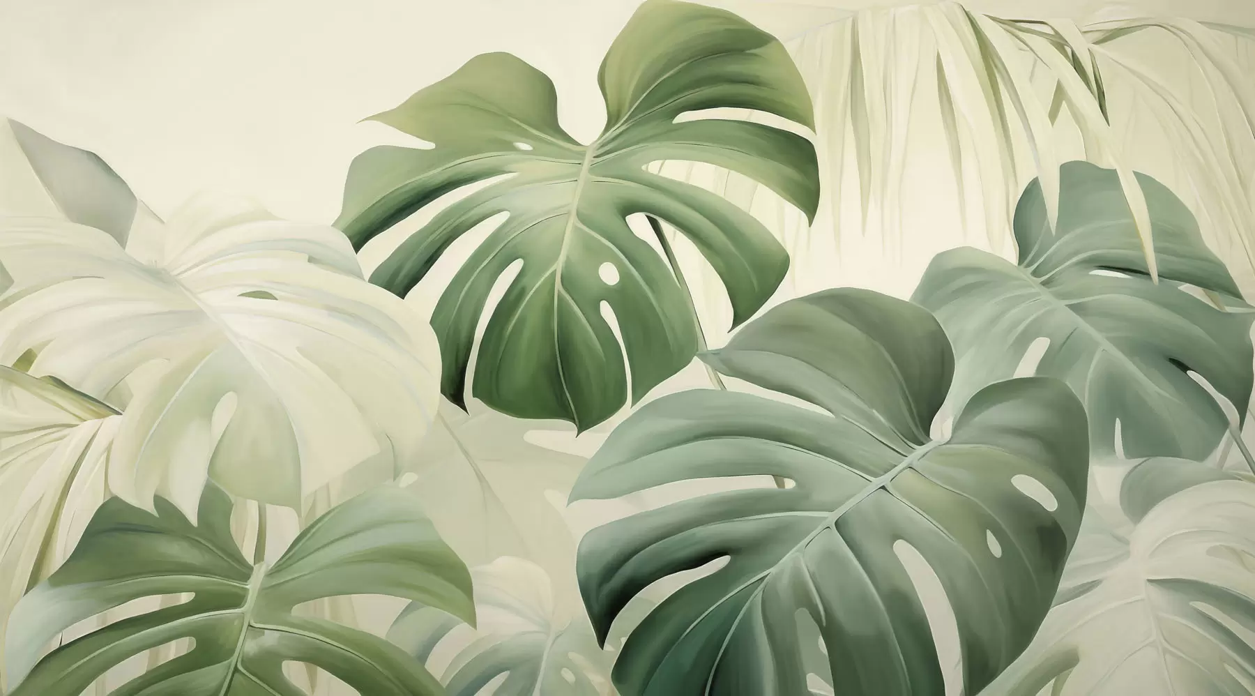 Fototapeta Monstera, liście palmowe w05909