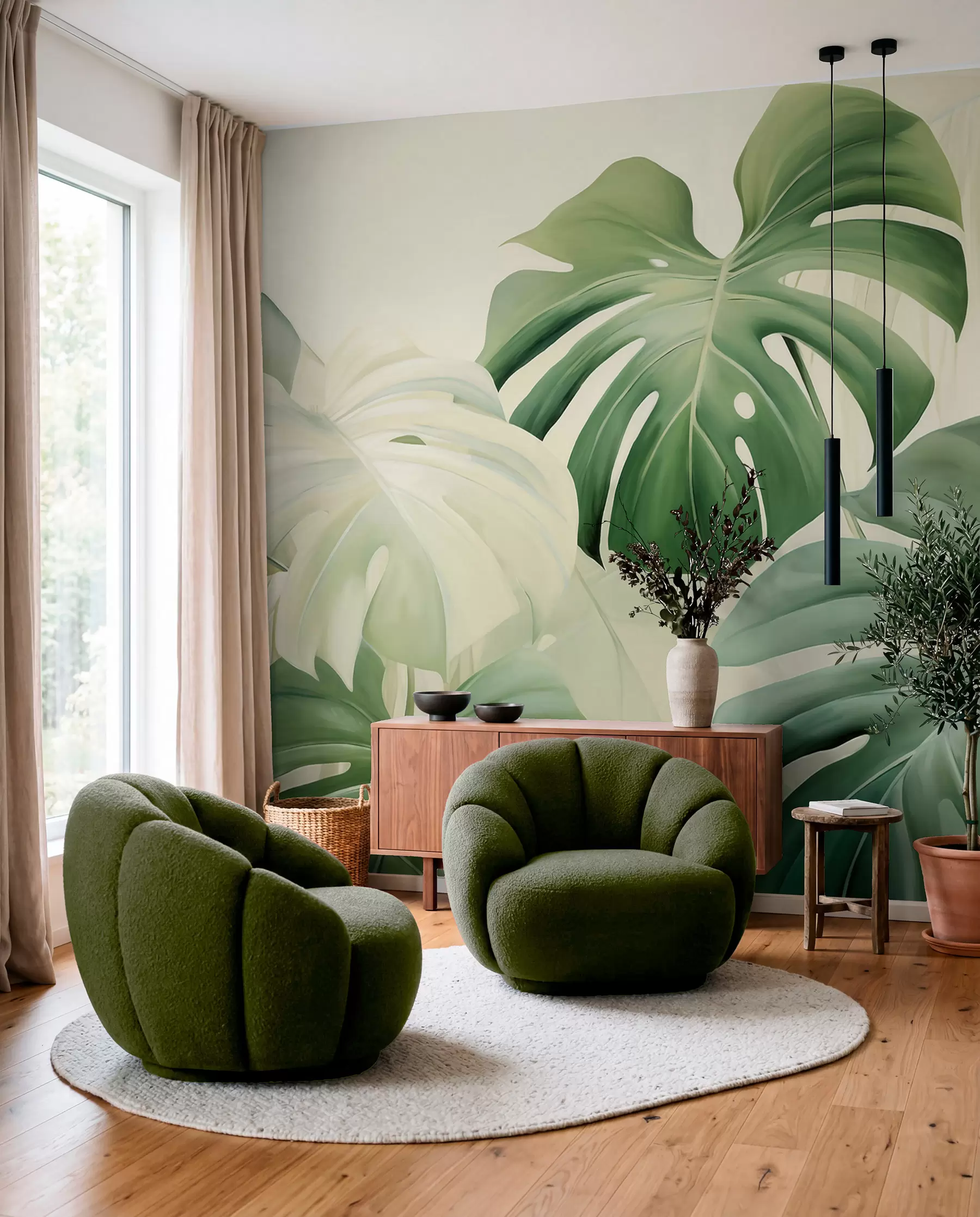 Fototapeta Monstera, liście palmowe w05909