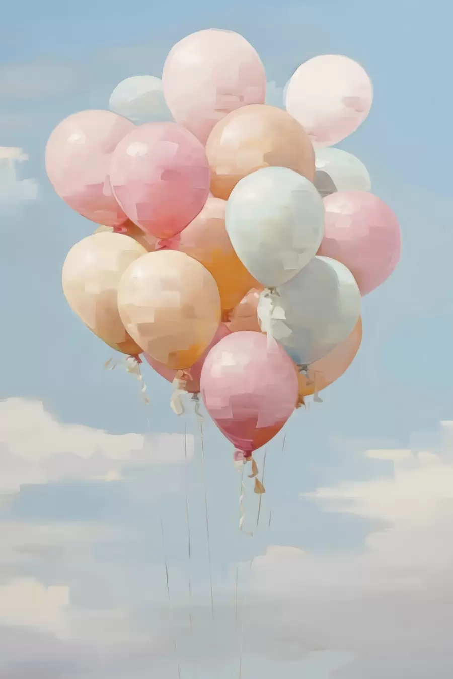 Fototapeta Balony, imitacja obrazu f50854