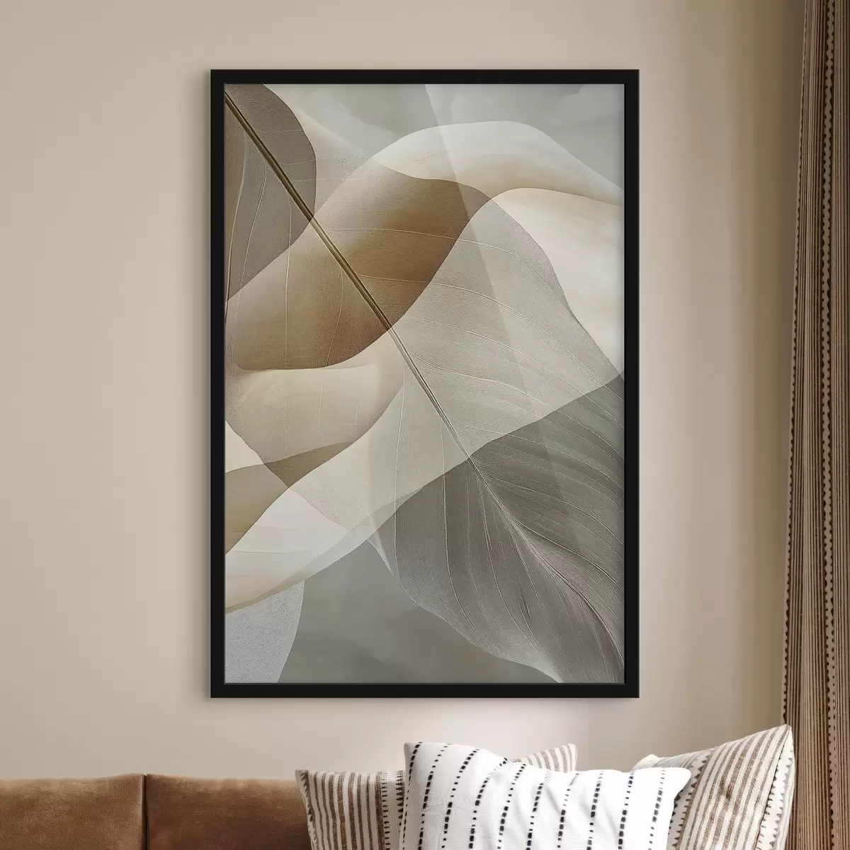 Plakat Płynna beżowa abstrakcja f50740