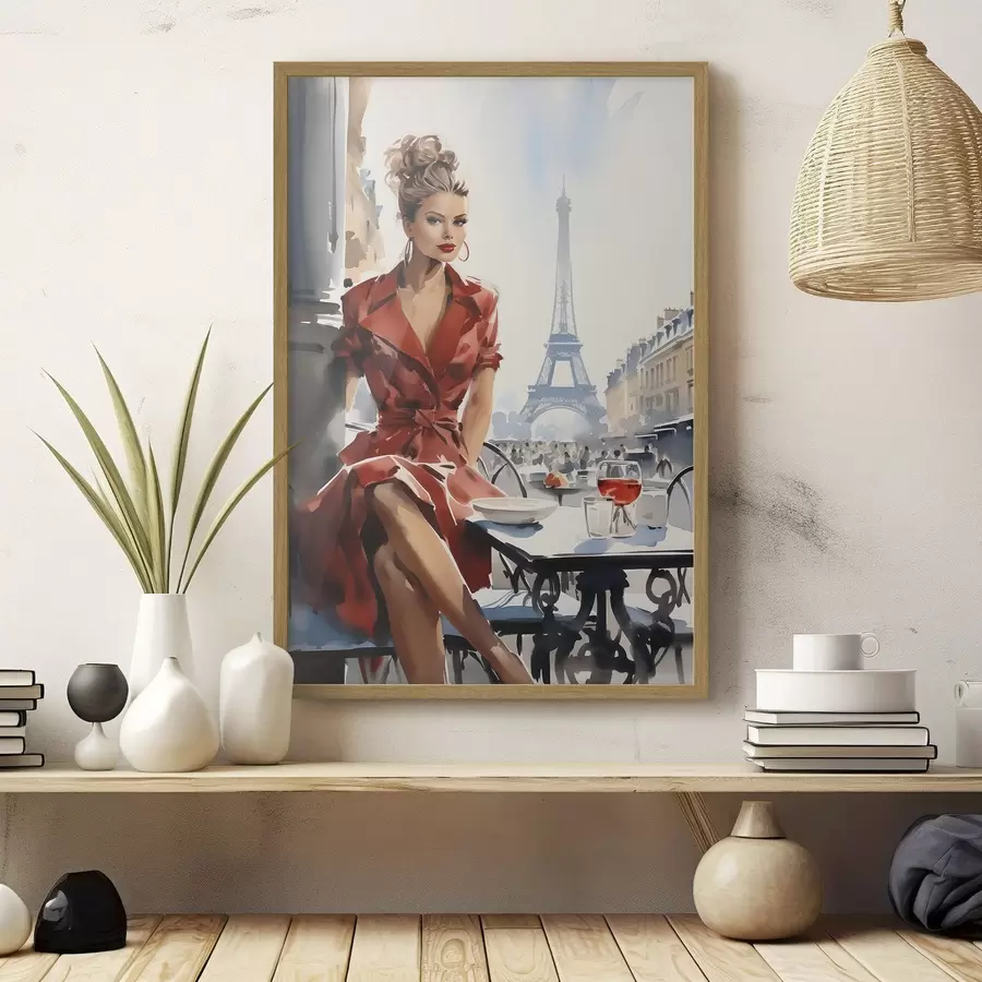 Fototapeta Paryska sylwetka przy Wieży Eiffla f50746