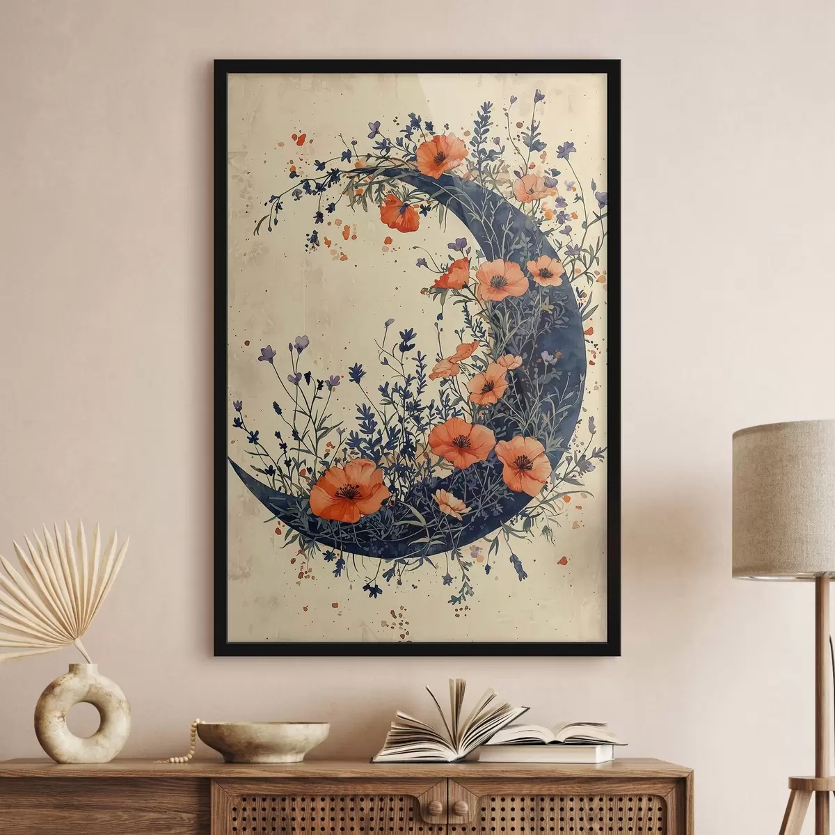 Plakat Półksiężyc z polnych kwiatów f50753