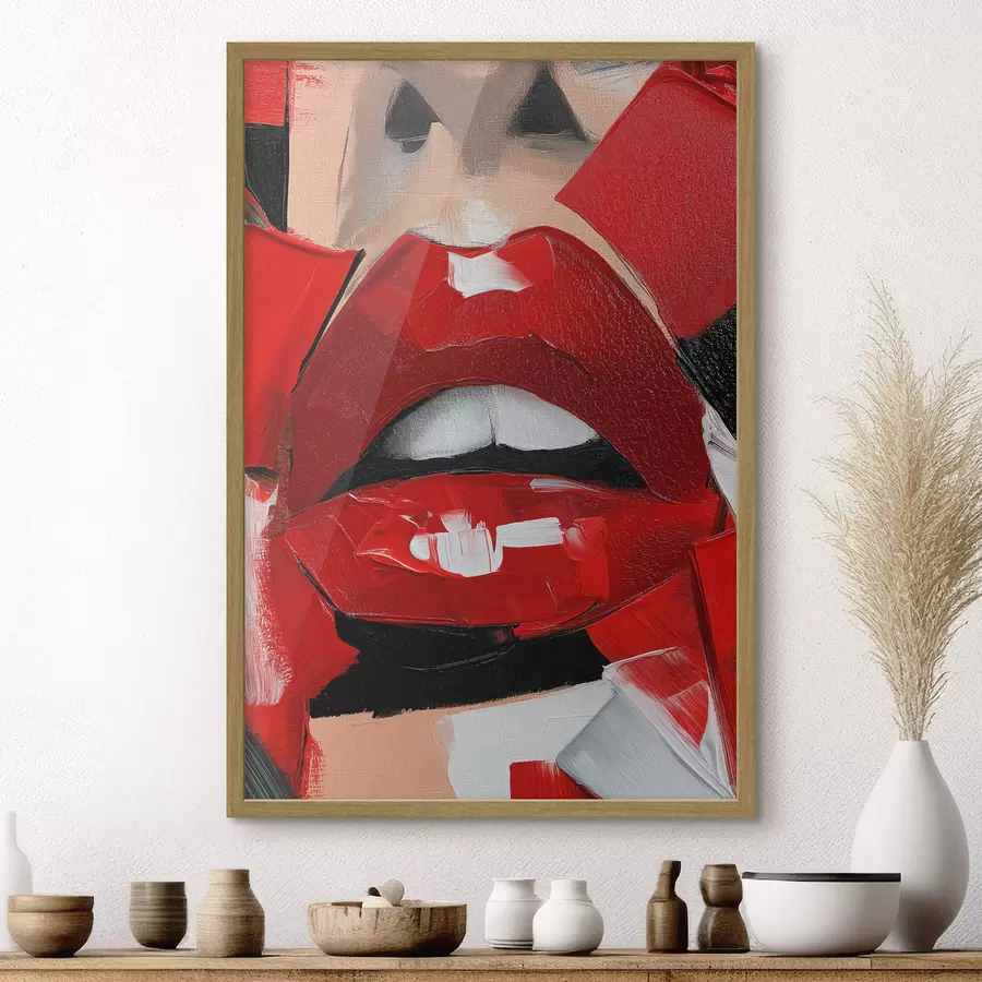 Fototapeta Czerwone usta, czerwona szminka f50897