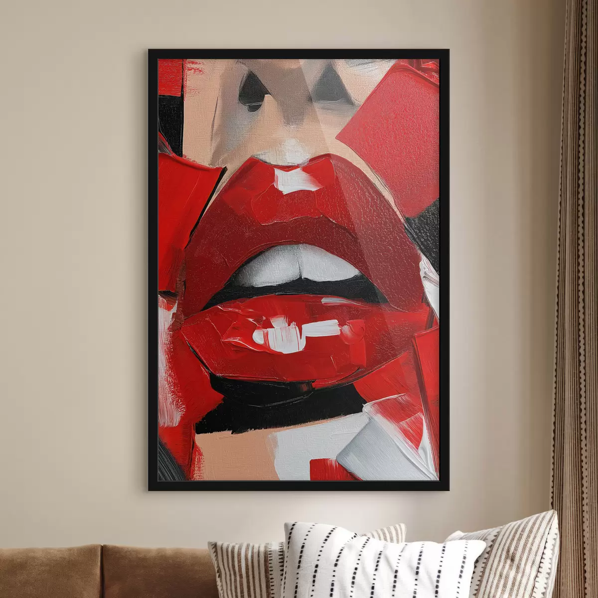 Plakat Czerwone usta, czerwona szminka f50897