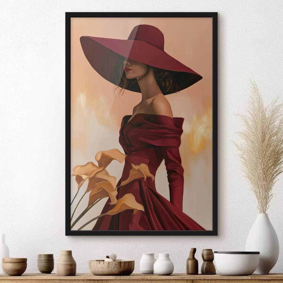 Plakat Kobieta w kapeluszu f50903