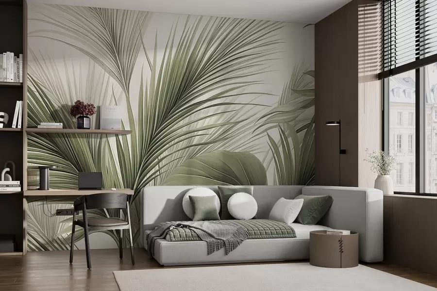 Fototapeta Zielone liście palm tropikalnych w09986