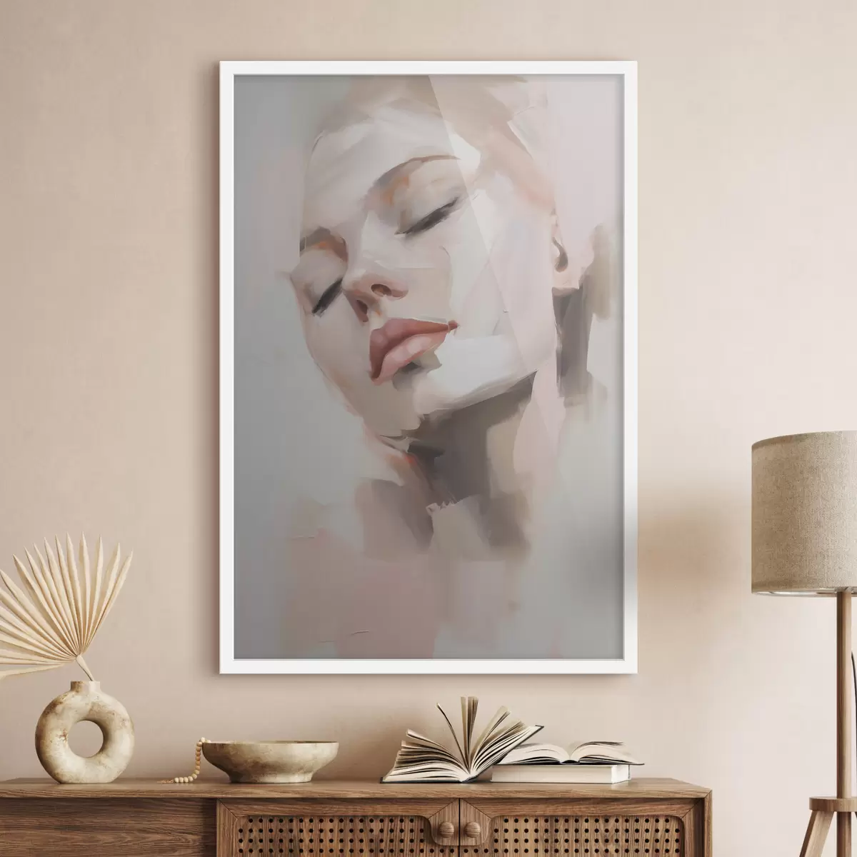 Plakat Abstrakcyjny portret młodej kobiety f50977