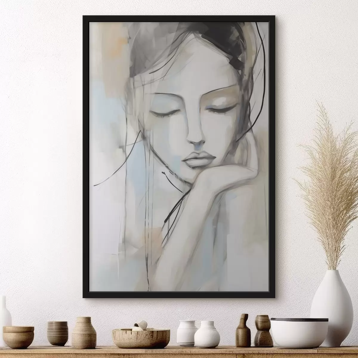 Plakat Portret abstrakcyjny, imitacja obrazu f50980