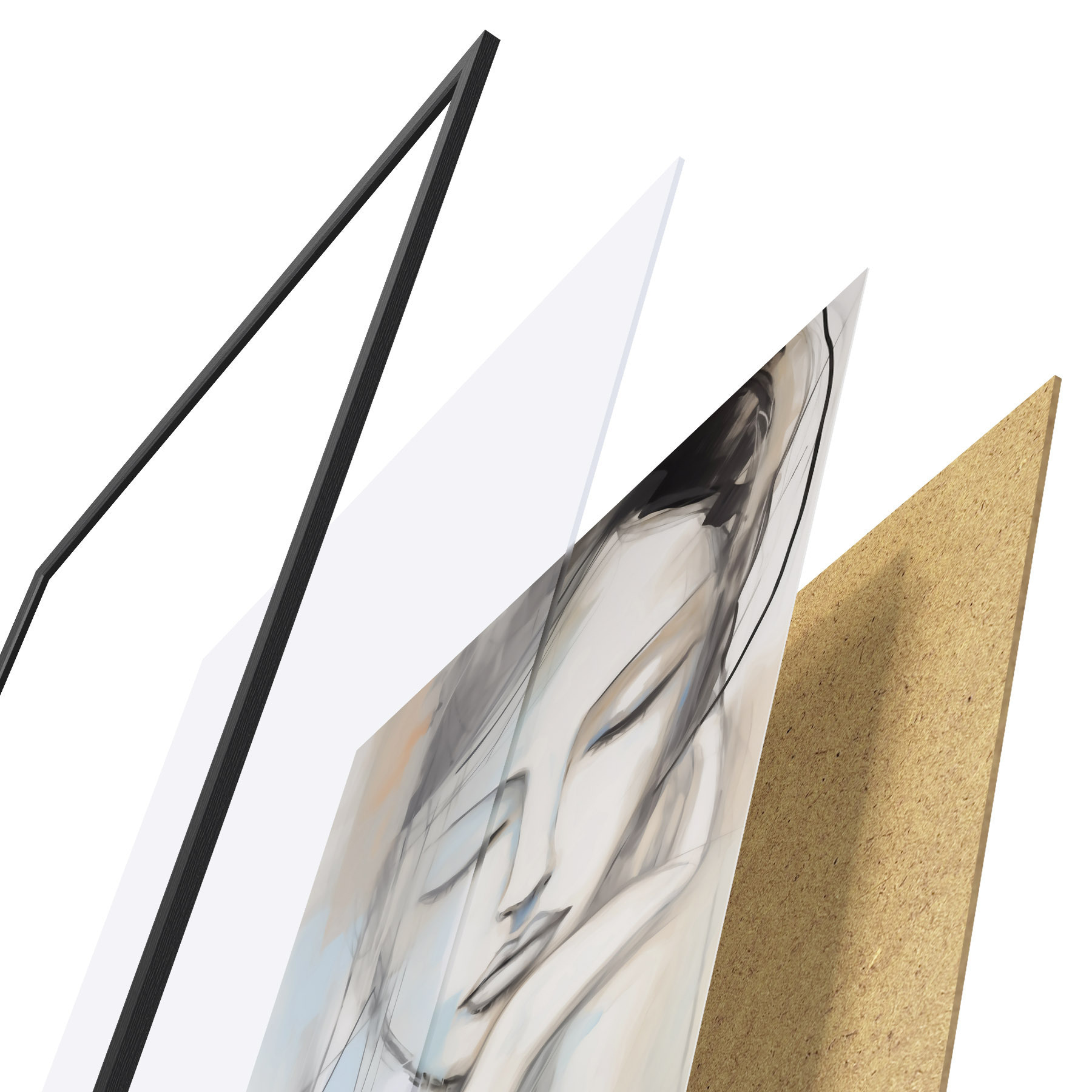 Plakat Portret abstrakcyjny, imitacja obrazu f50980