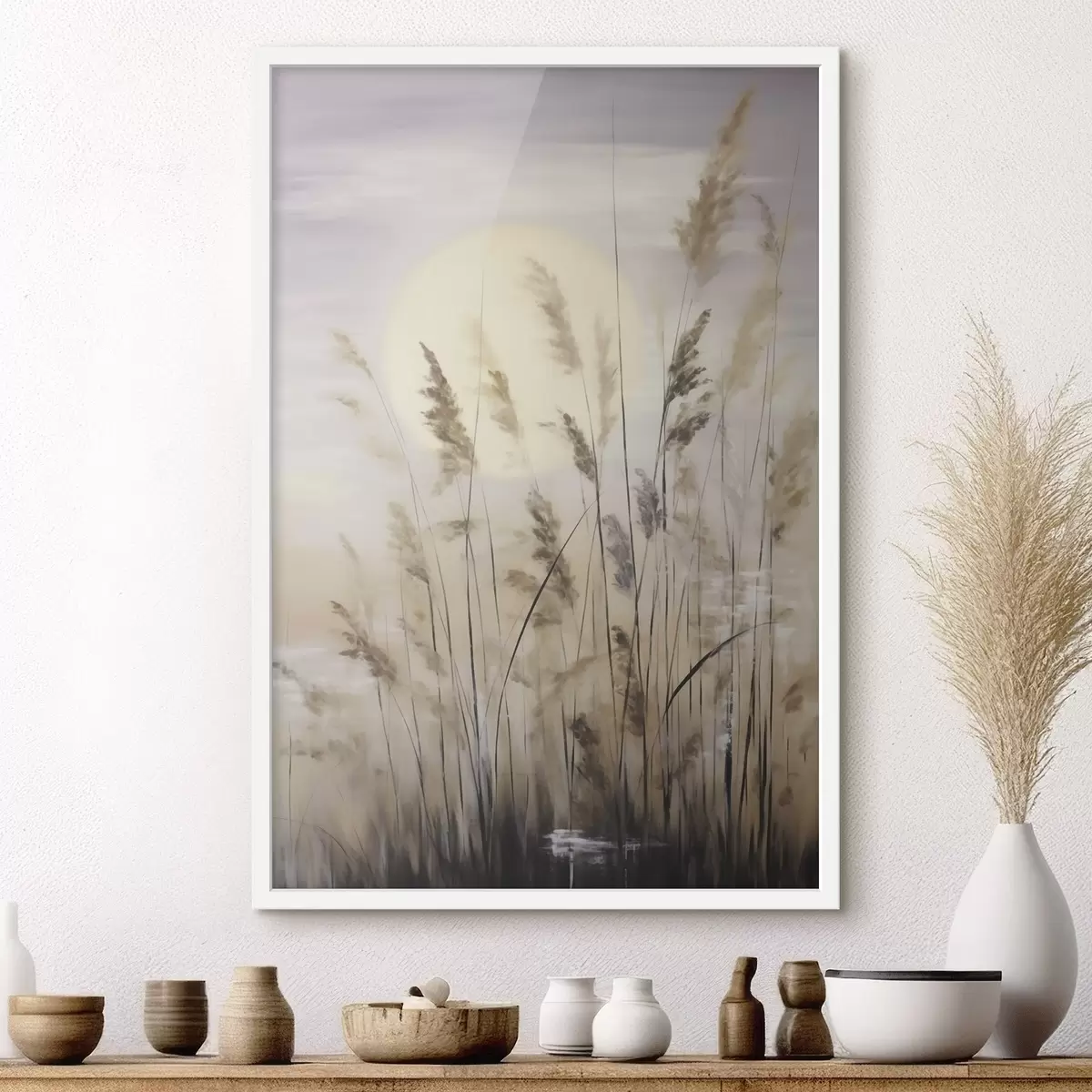 Plakat Abstrakcyjne motywy roślinne, imitacja malarstwa f50986