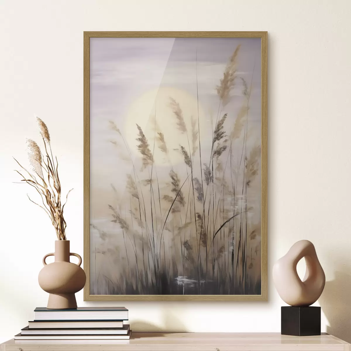 Plakat Abstrakcyjne motywy roślinne, imitacja malarstwa f50986