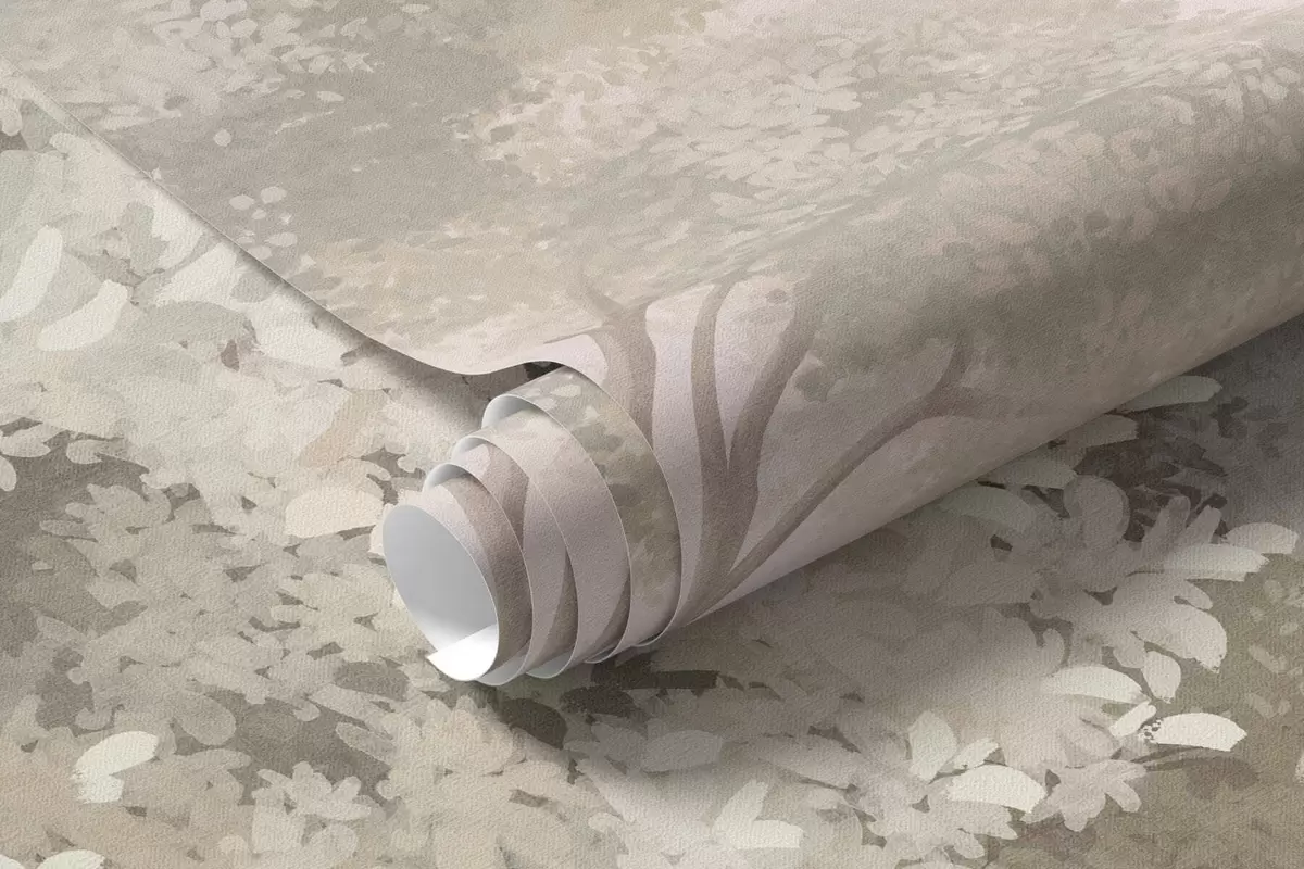 Fototapeta Las w delikatnych pastelowych barwach z krętą ścieżką w05889